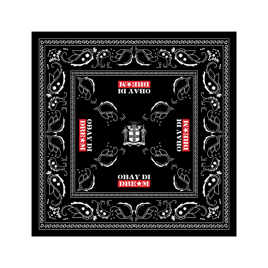 BLACK AND WHITE PAISLEY BANDANA